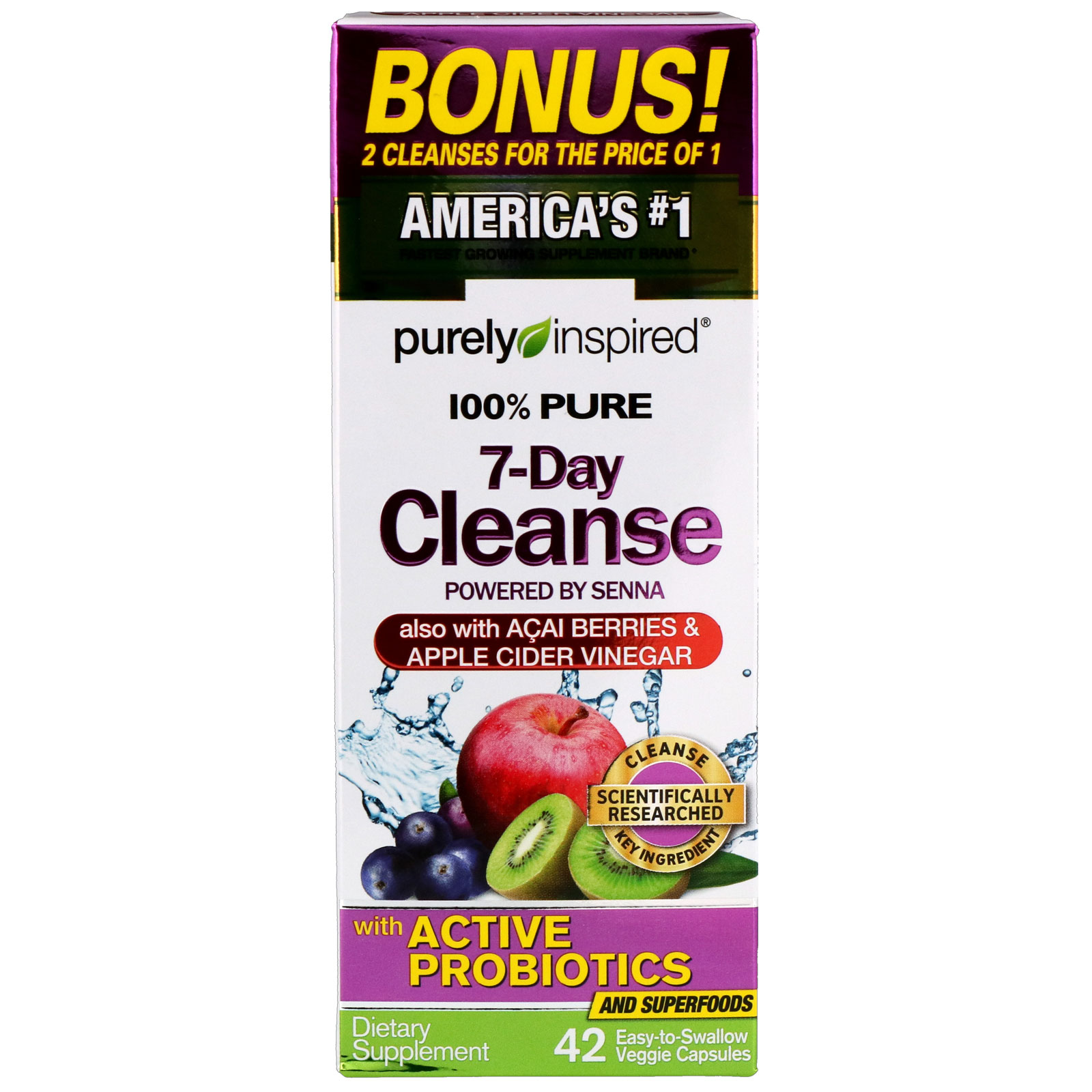 Comprar Purely Inspired, 100% Pure 7-Day Cleanse, 42 Easy-to-Swallow Veggie Capsules