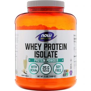 Comprar Now Foods, Sports, Isolado proteico de soro de leite, Baunilha cremosa, 2.268 g (5 lbs.)
