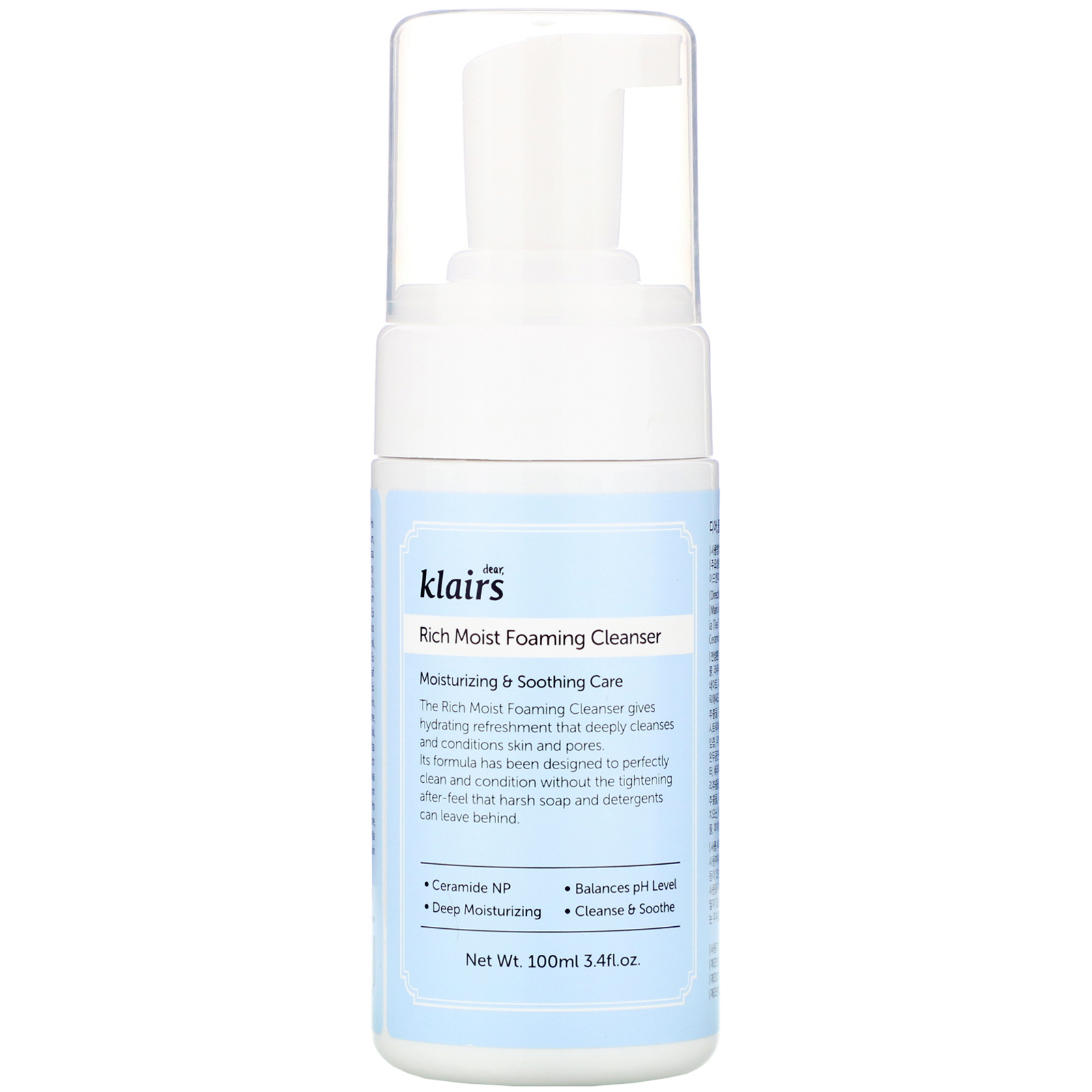 Comprar Dear, Klairs, Espuma de Limpeza de Rica Hidratação, 3,4 fl oz (100 ml)