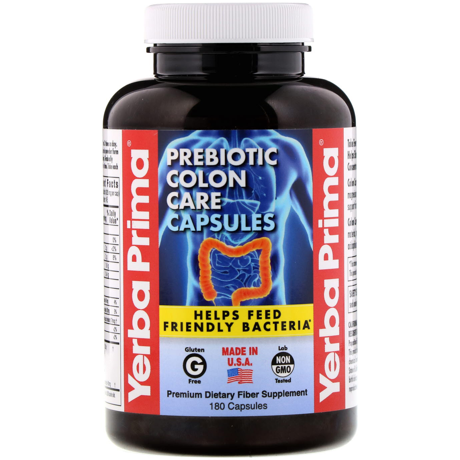 Comprar Yerba Prima, Prebiotic Colon Care, 180 Capsules