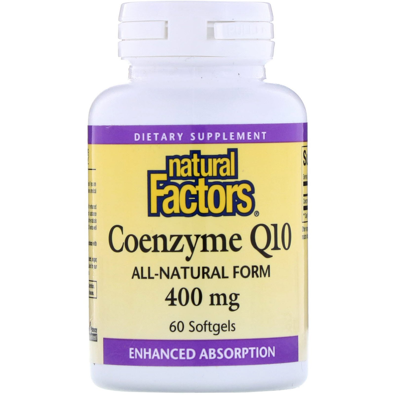 Comprar Natural Factors, Coenzima Q10, 400 mg, 60 Cápsulas Softgel