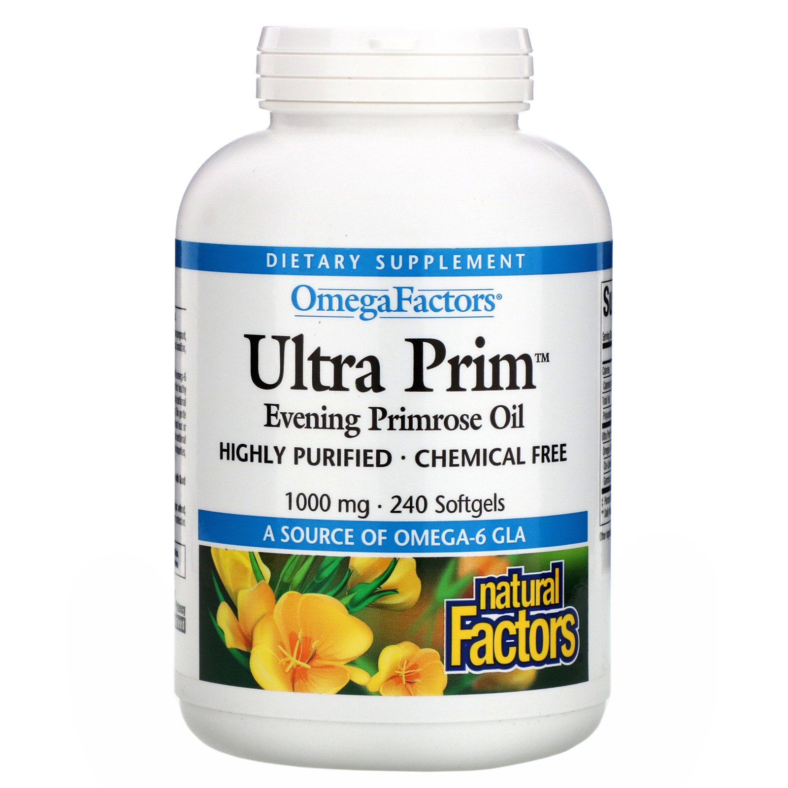 Comprar Natural Factors, OmegaFactors, Ultra Prim, Óleo de Prímula, 1000 mg, 240 Cápsulas Softgel