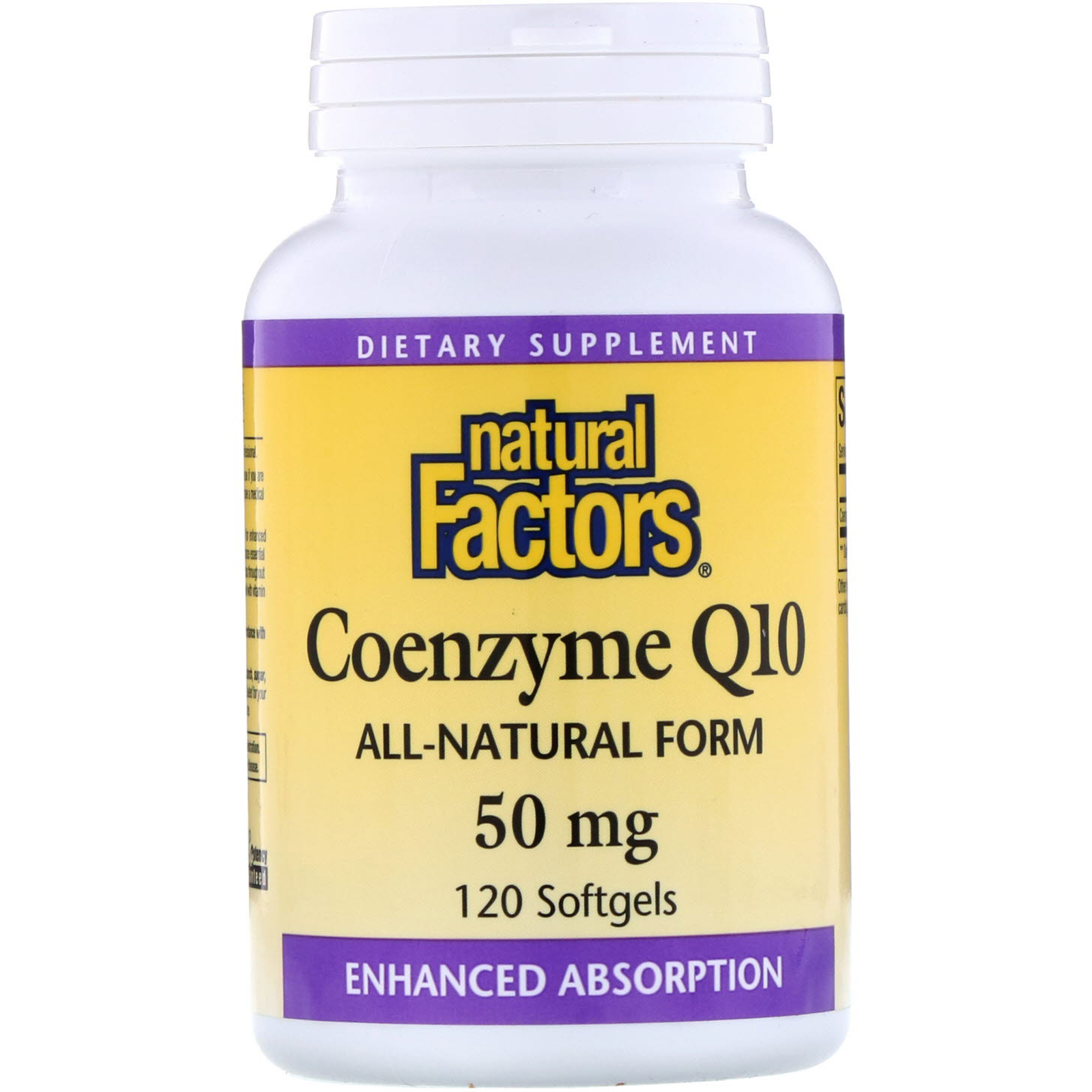 Comprar Natural Factors, Q10 Coenzimático, Absorção ampliada, 50 mg, 120 cápsulas softgel