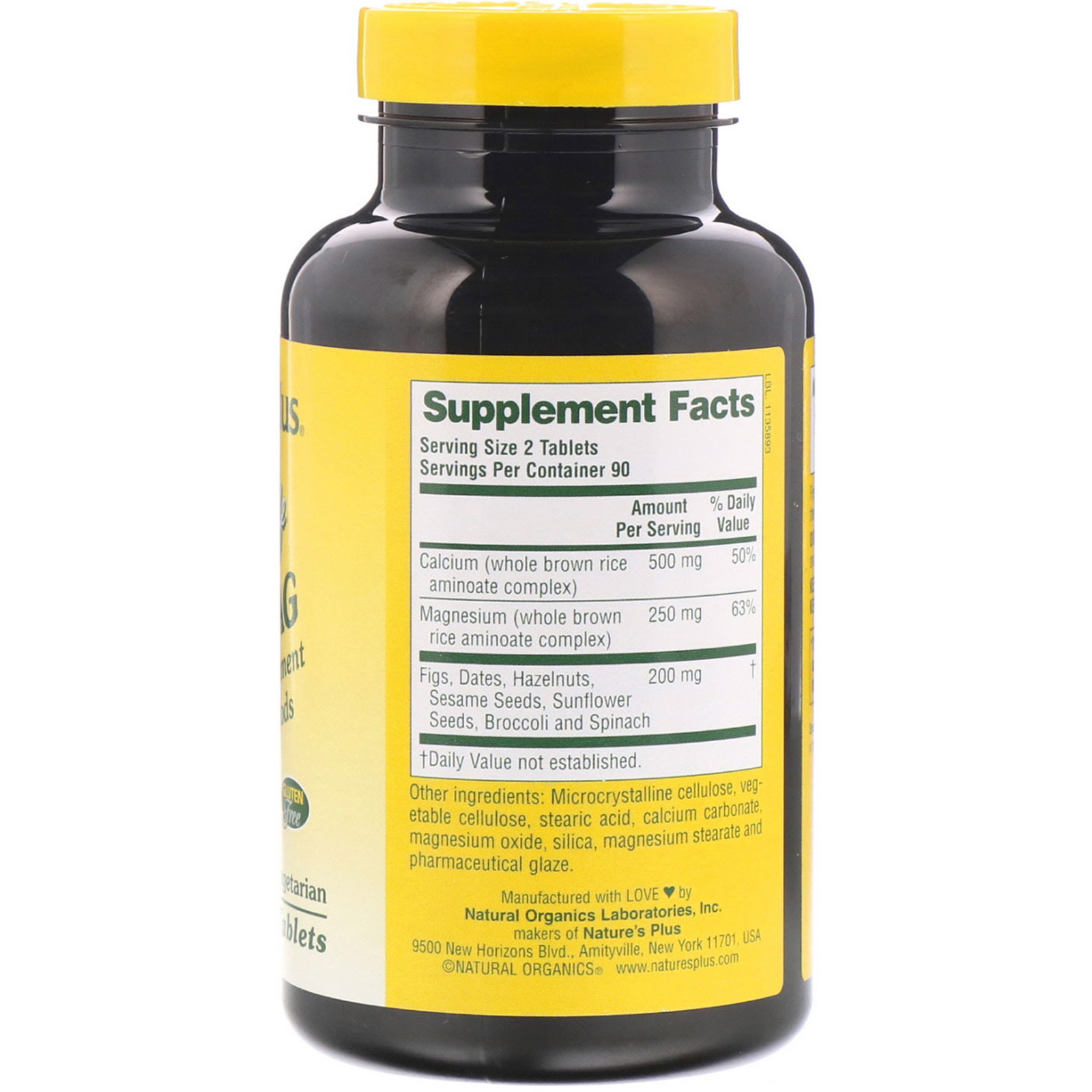 Comprar Nature's Plus, Source of Life, Cal/Mag, Mineral Supplement w/ Whole Foods, 180 Tablets - Imagem 2