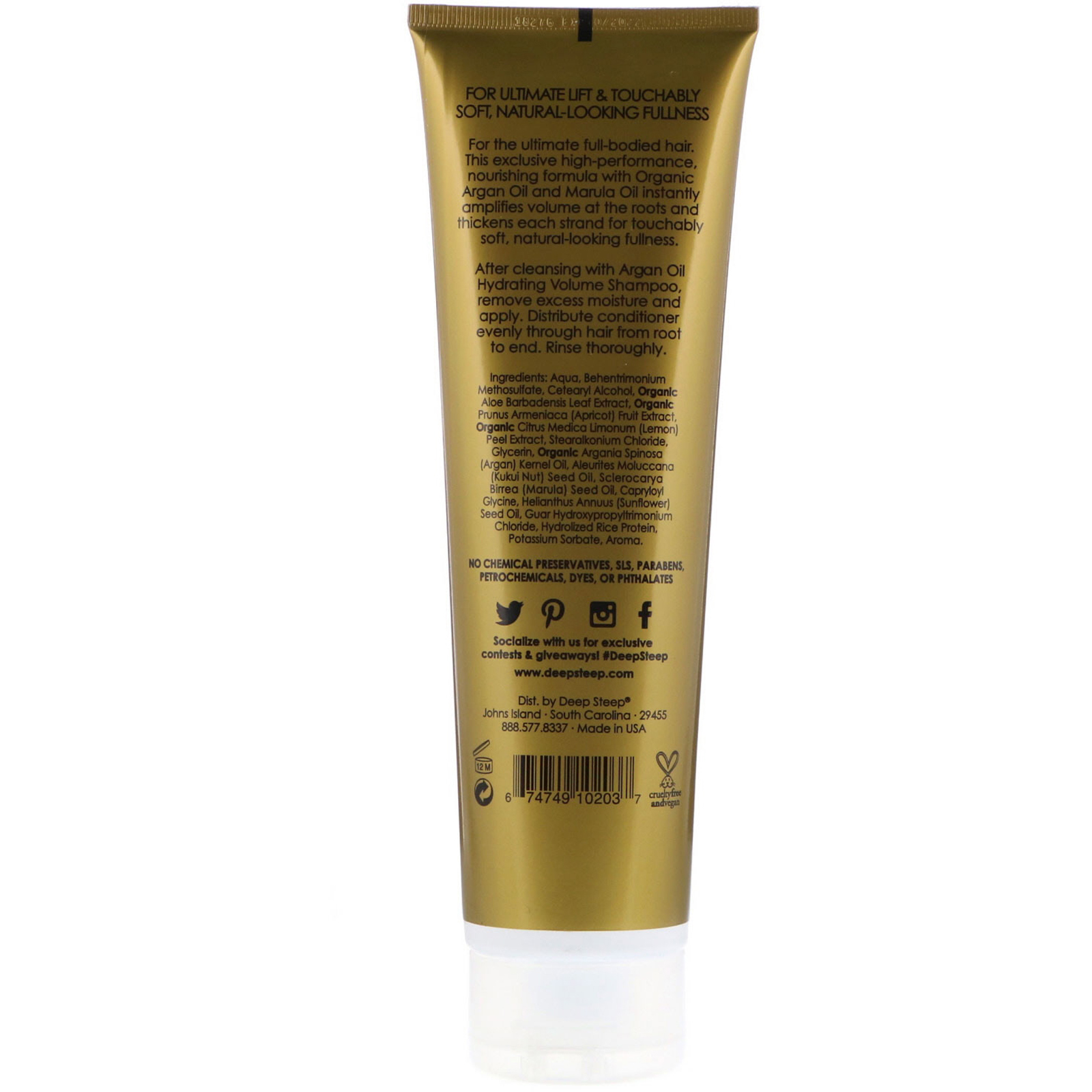 Comprar Deep Steep, Óleo de Argan, Condicionador Hidratante Para Volume, Deliciosamente Volumoso, 295ml - Imagem 2