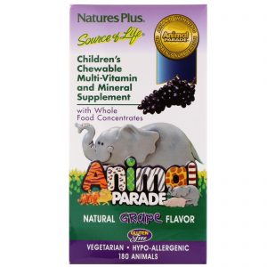 Comprar Nature's Plus, Suplemento multivitamínico e mineral mastigável para crianças, Sabor natural de uva, 180 bichinhos
