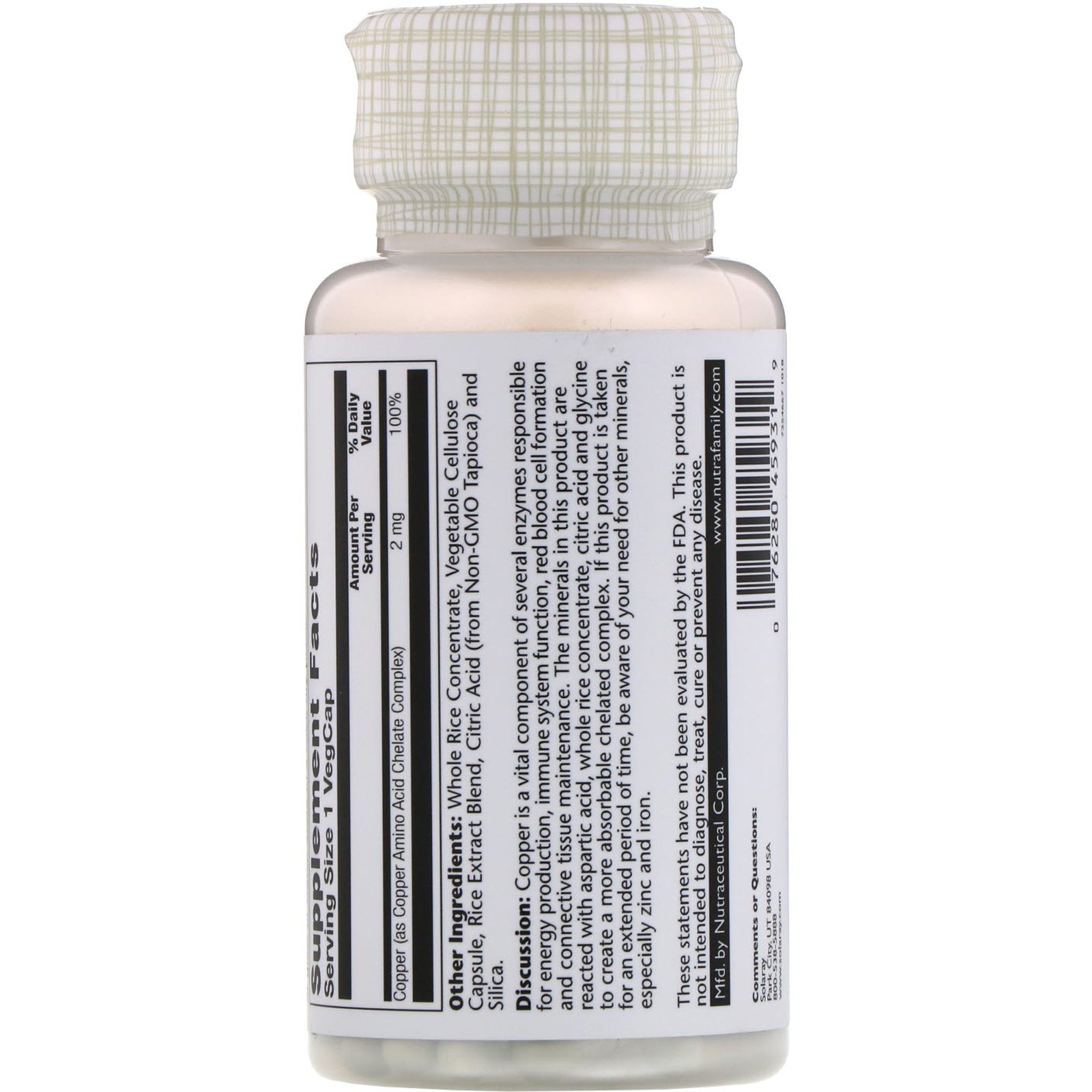 Comprar Solaray, Copper, 2 mg, 100 VegCaps - Imagem 2