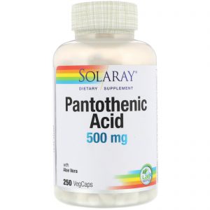 Comprar Solaray, Ácido Pantotênico, 500 mg, 250 Cápsulas Vegetais