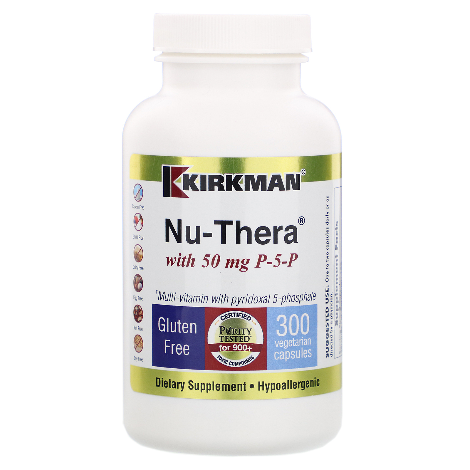 Comprar Kirkman Labs, Nu-There com 50 mg P-5-P, 300 Cápsulas Vegetarianas