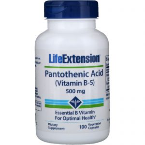 Comprar Life Extension, Ácido Pantotênico, (Vitamina B-5), 500 mg, 100 Cápsulas Vegetais