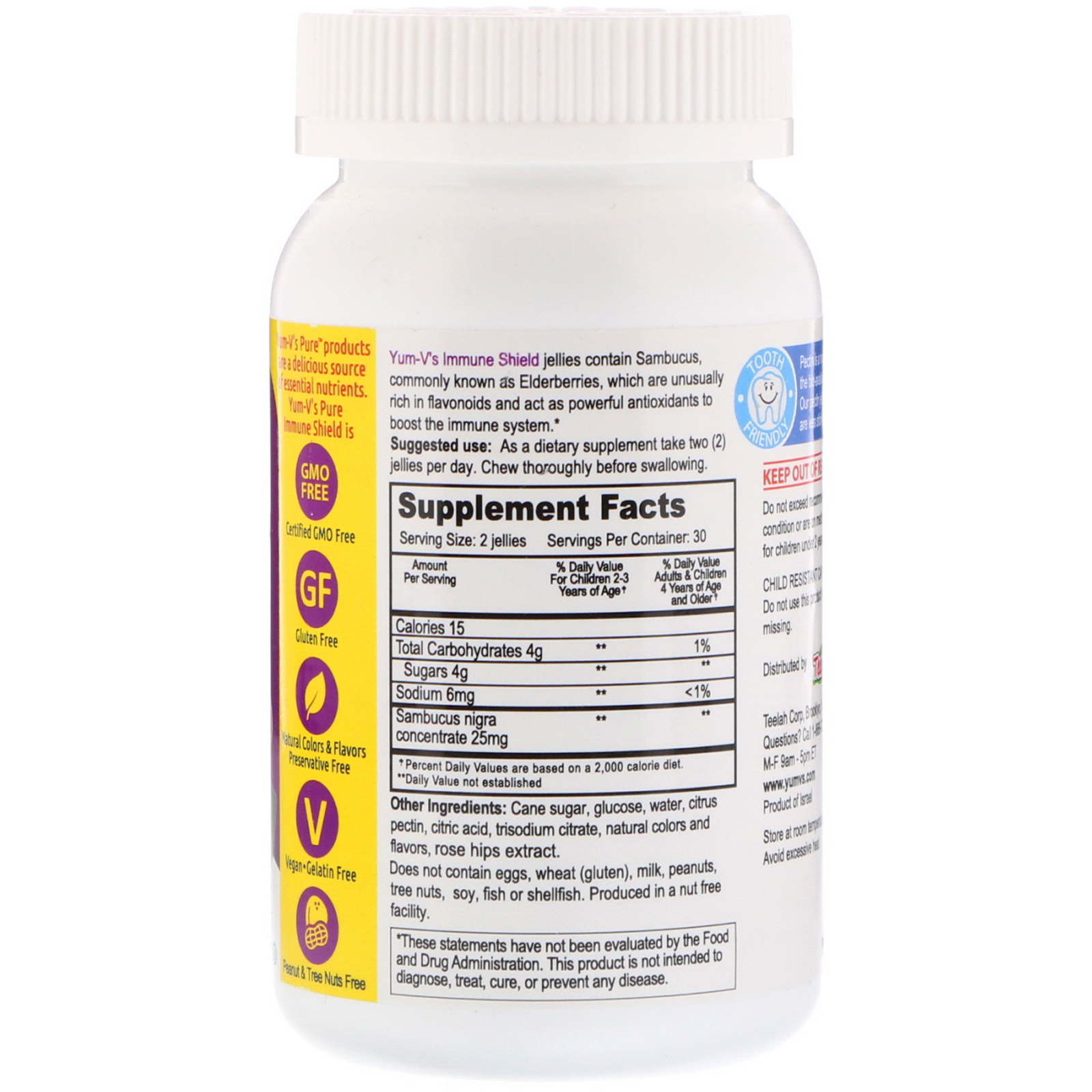 Comprar YumV's, Immune Shield with Sambucus, Delicious Berry Flavor, 60 Jelly Bears - Imagem 2