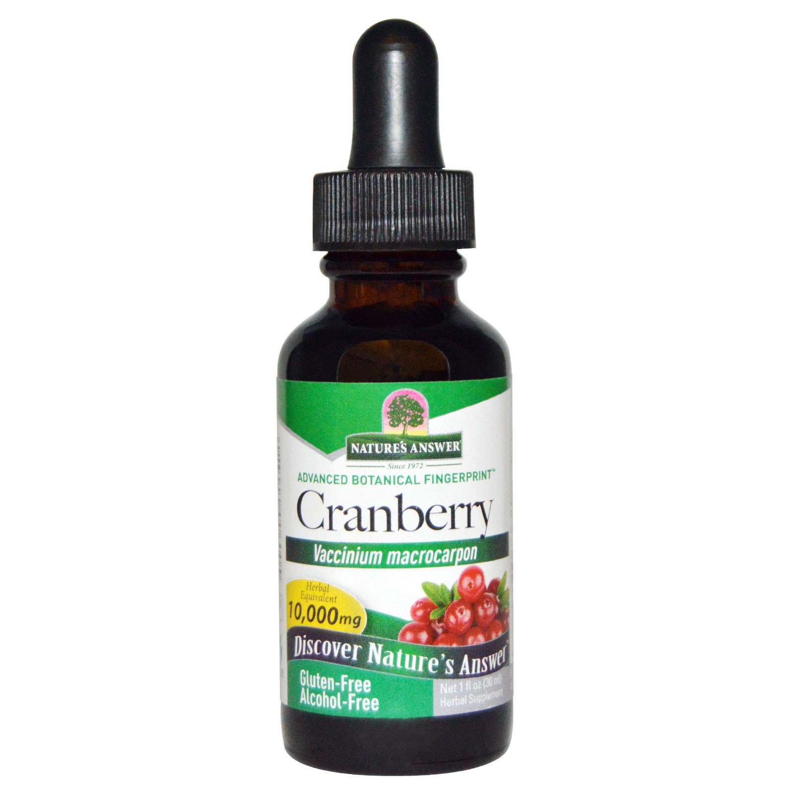 Comprar Nature's Answer, Cranberry (oxicoco), Sem álcool, 10.000 mg, 1 fl oz (30 ml)