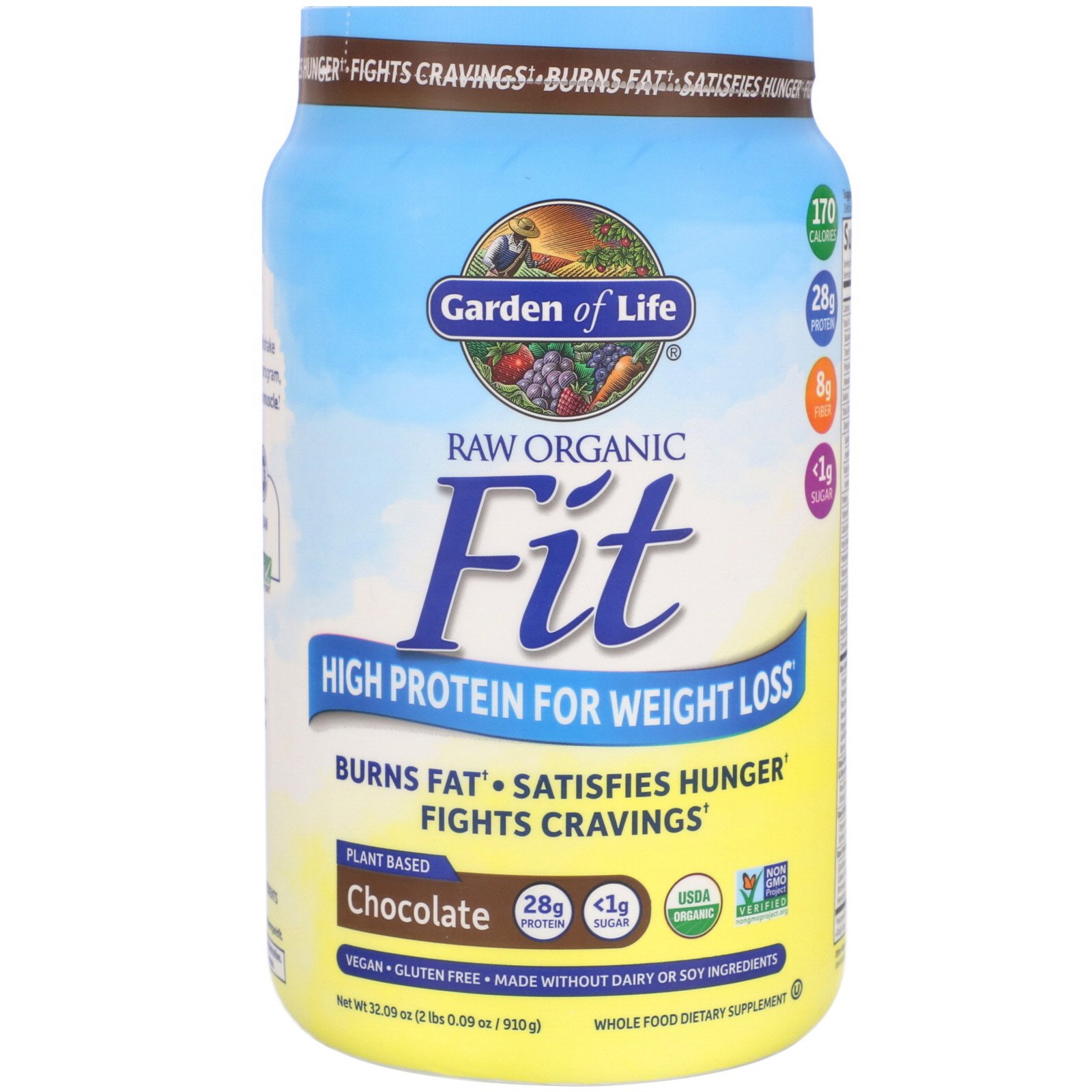Comprar Garden of Life, RAW Organic Fit, High Protein for Weight Loss, Chocolate, 32.09 oz (910 g)