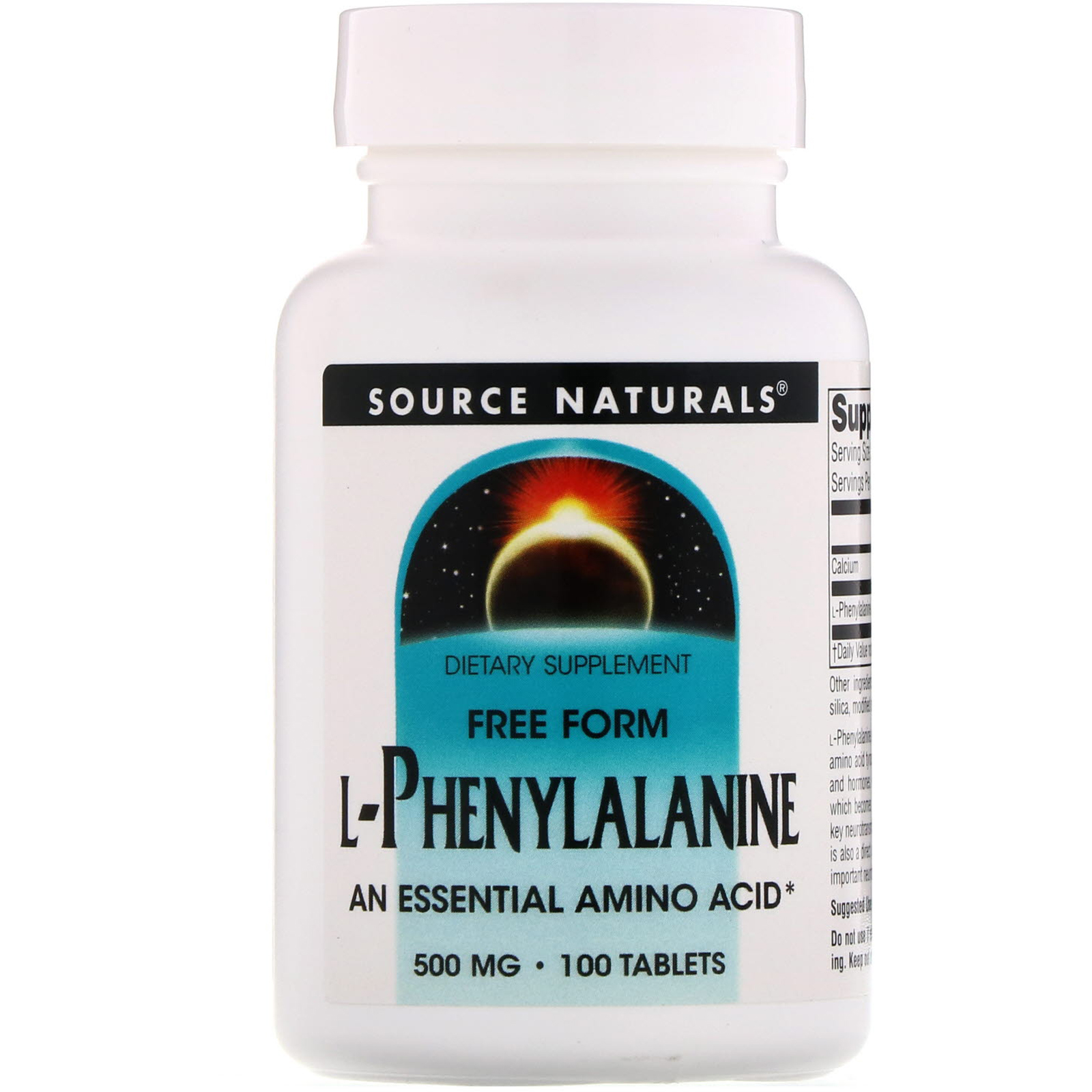 Comprar Source Naturals, L-Fenilalanina, 500 mg, 100 Comprimidos