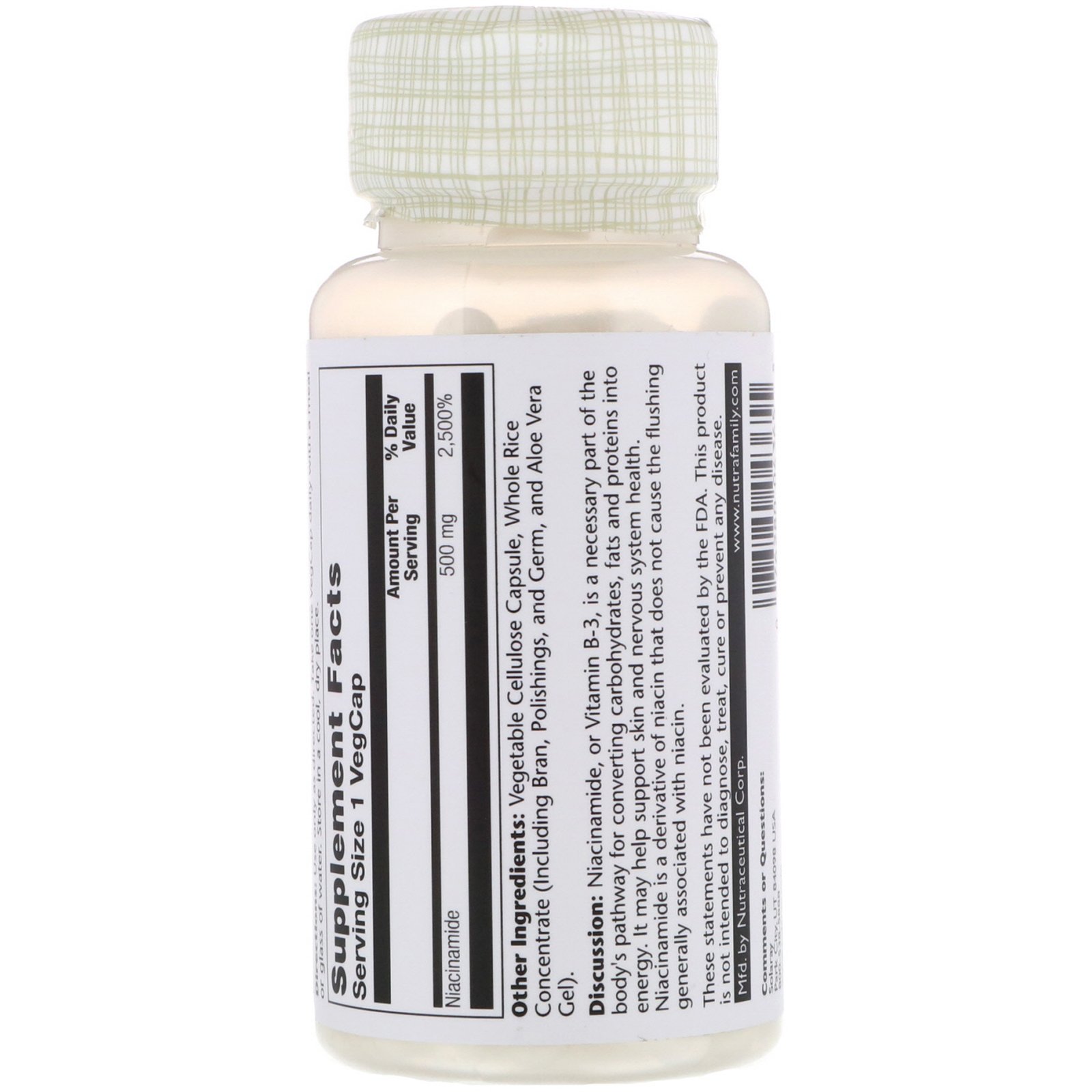 Comprar Solaray, Niacinamida, 500 mg, 100 Cápsulas Vegetarianas - Imagem 2