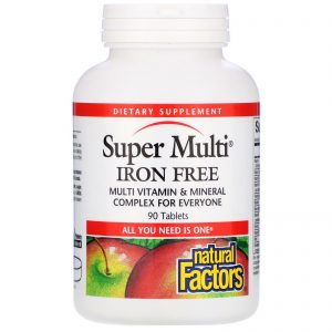 Comprar Natural Factors, Super Multi, sem ferro, 90 tabletes