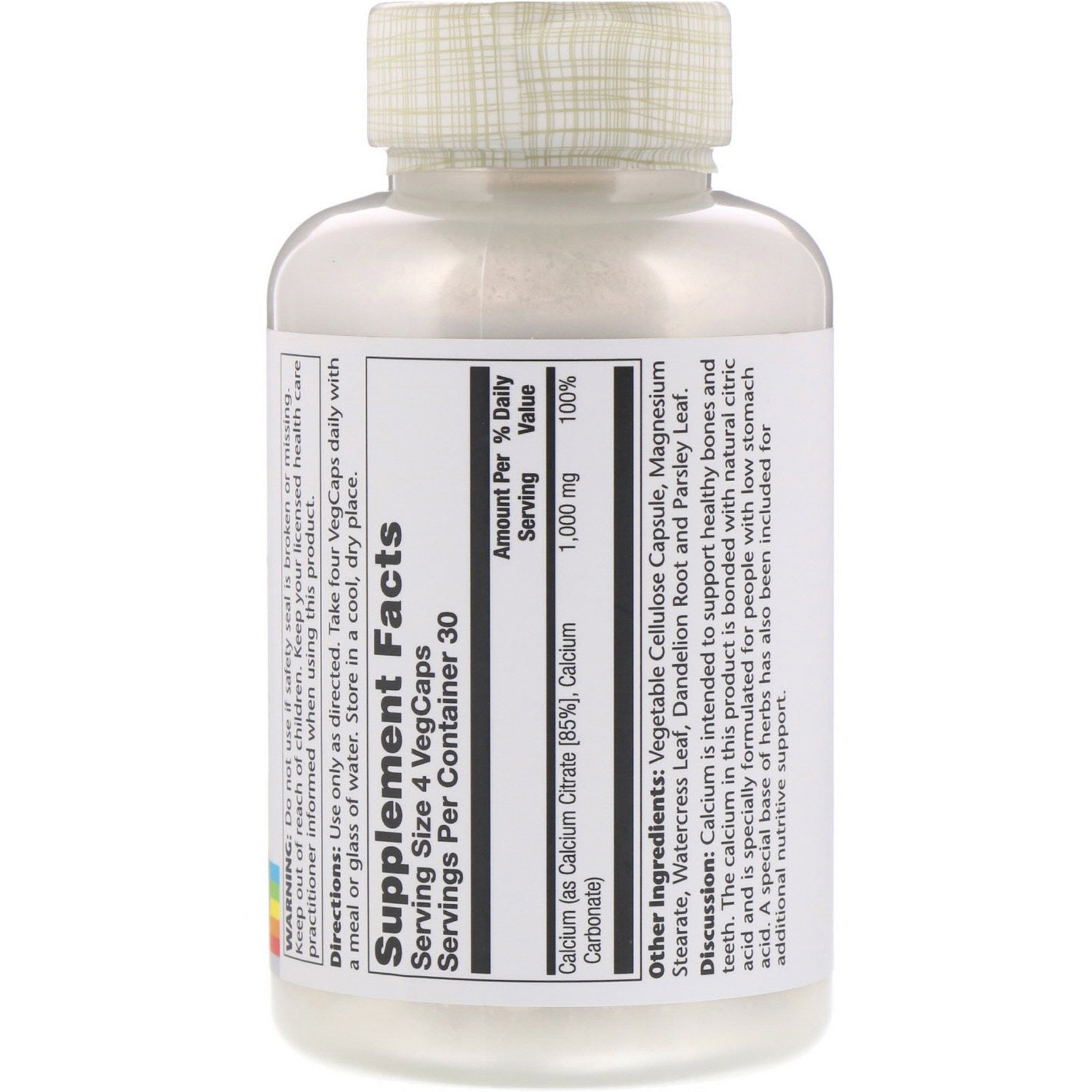 Comprar Solaray, Calcium Citrate, 1,000 mg, 120 VegCaps - Imagem 2
