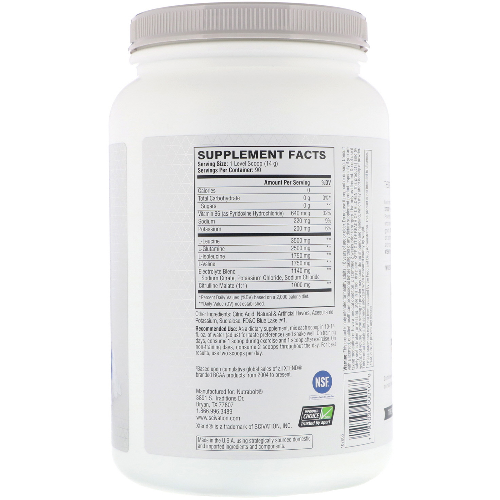 Comprar Scivation, Xtend, o BCAA 7G Original, Blue Raspberry Ice, 2,78 lb (1,26 kg) - Imagem 2