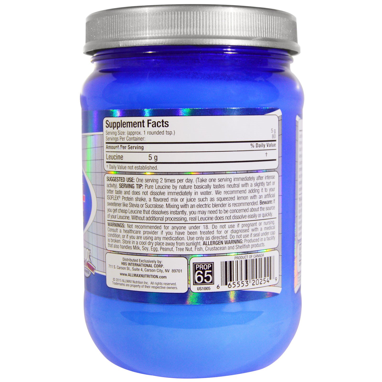 Comprar ALLMAX Nutrition, Leucina, 5.000 mg, 400 g (14,1 oz) - Imagem 2