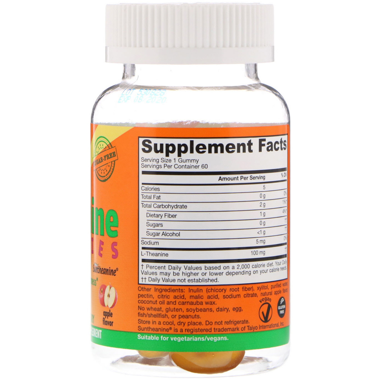 Comprar Jarrow Formulas, Theanine Gummies, Sugar Free, Apple Flavor, 100 mg, 60 Gummies - Imagem 2
