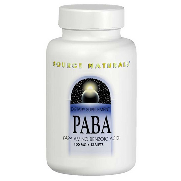 Comprar Source Naturals, PABA, 100 mg, 250 tabletes