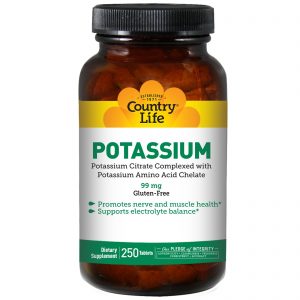 Comprar Country Life, Potássio, 99 mg, 250 Comprimidos