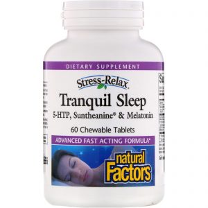 Comprar Natural Factors, Stress-Relax, Sono Tranquilo, 60 Comprimidos Mastigáveis