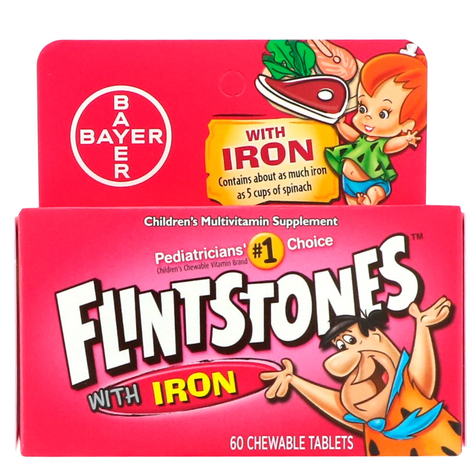 Comprar Flintstones, Suplemento Multivitamínico com Ferro para Crianças, Sabor de Frutas, 60 Comprimidos Mastigáveis