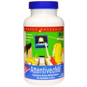 Comprar Source Naturals, Attentive Child, Agridoce, 60 Wafers Mastigáveis