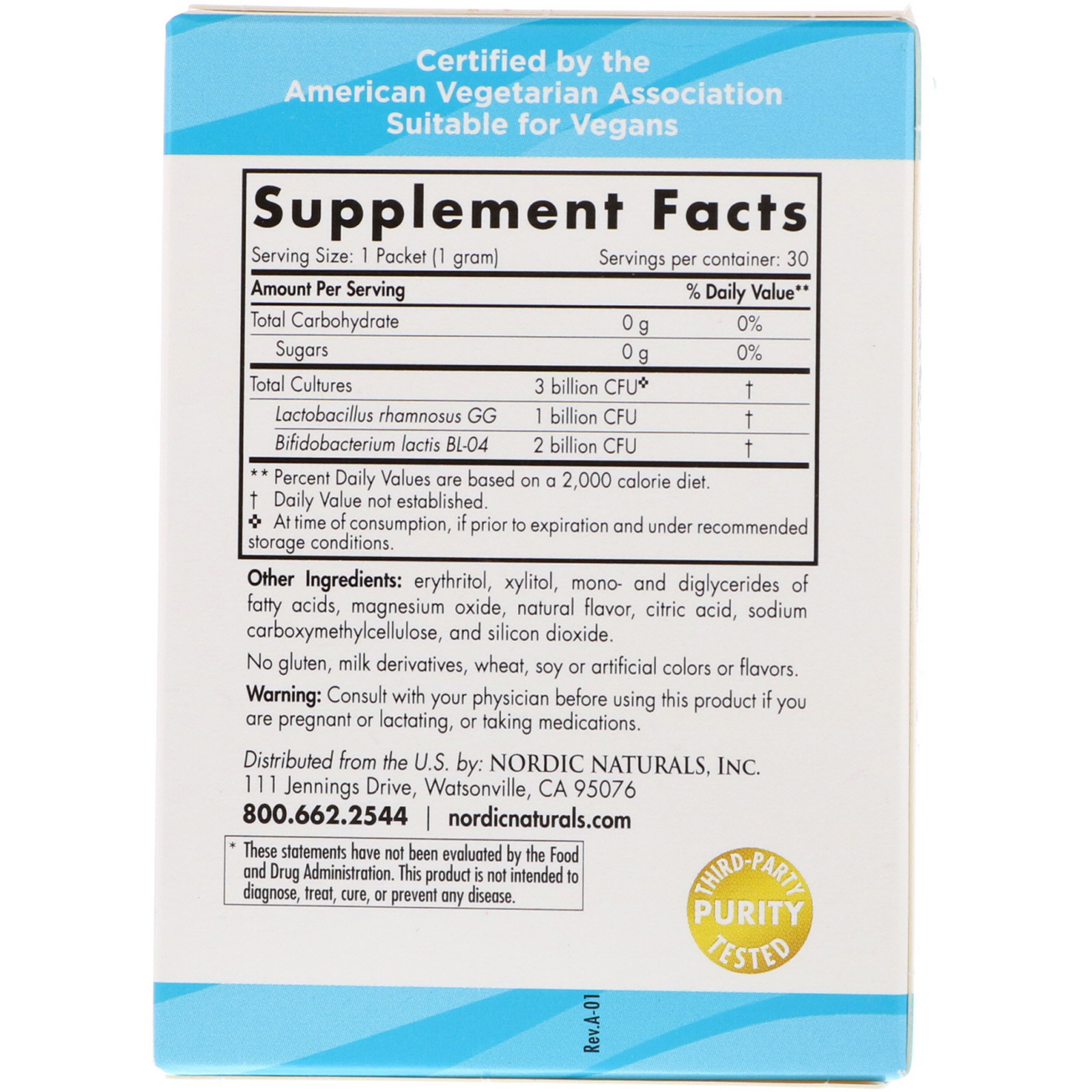 Comprar Nordic Naturals, Nordic Flora Kids, Probiótico Pixies, Cereja Radical, 3 Bilhões de UFCs, 30 Pacotinhos - Imagem 2