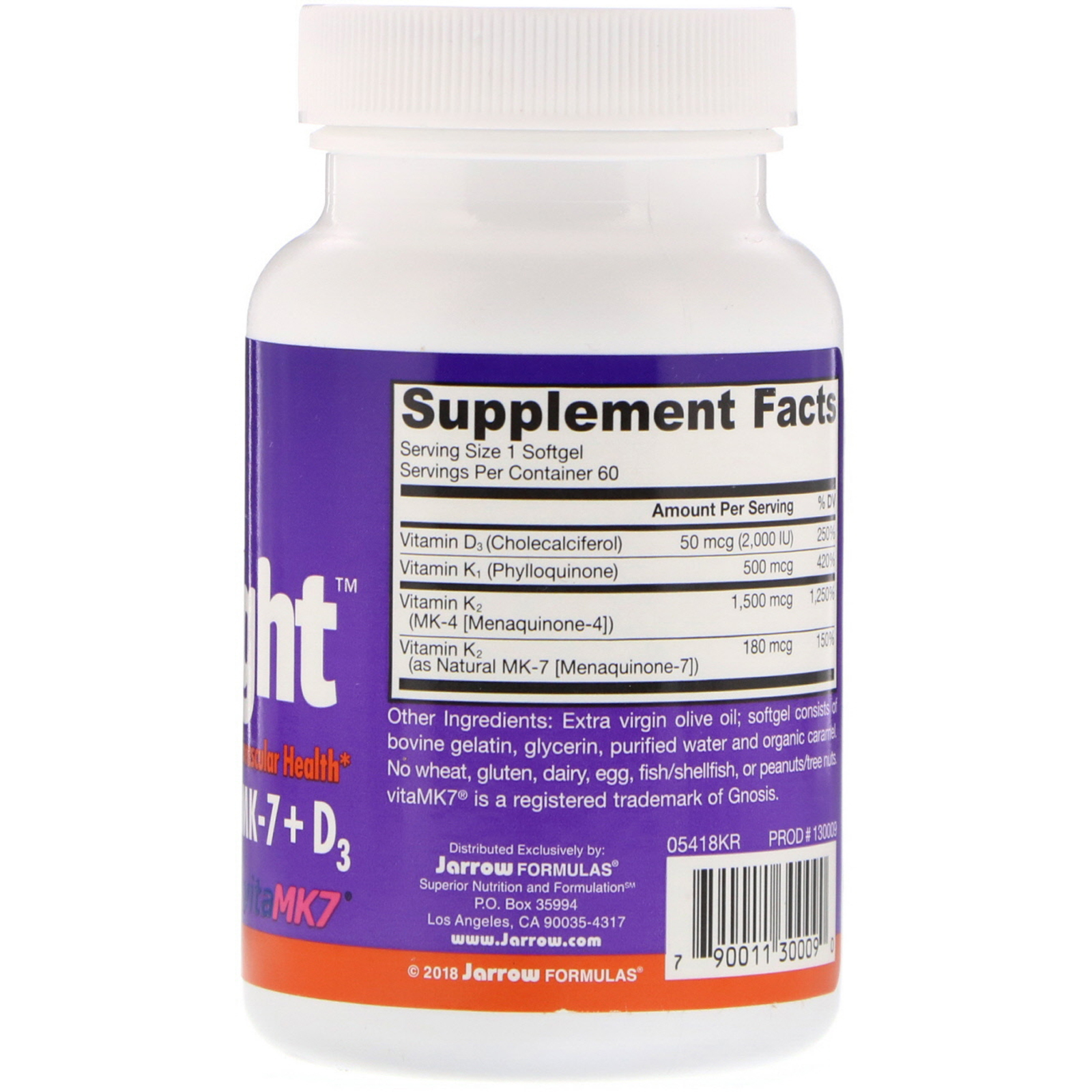 Comprar Jarrow Formulas, K-Right, 60 Cápsulas em Gel - Imagem 2