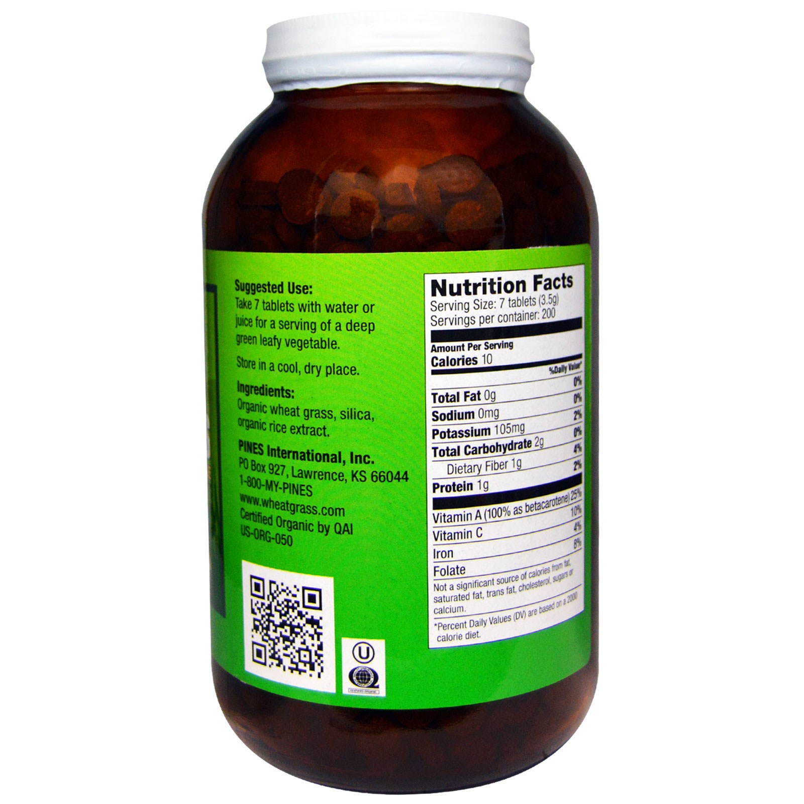 Comprar Pines International, Grama de Trigo Pines Orgânica, 500 mg, 1400 Comprimidos - Imagem 2