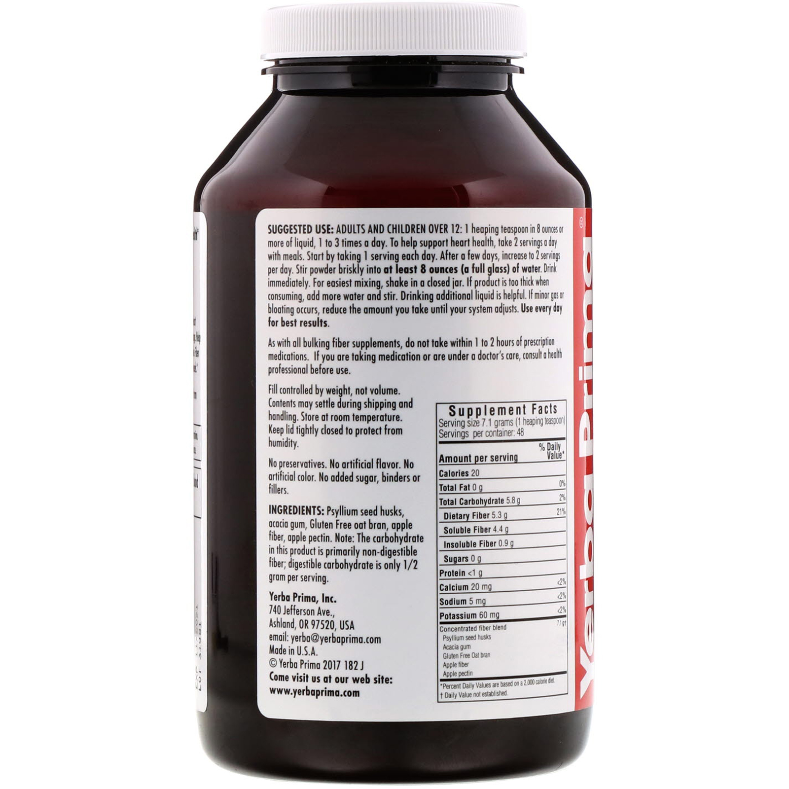 Comprar Yerba Prima, Fórmula de Fibra Solúvel, 340 g (12 oz) - Imagem 2
