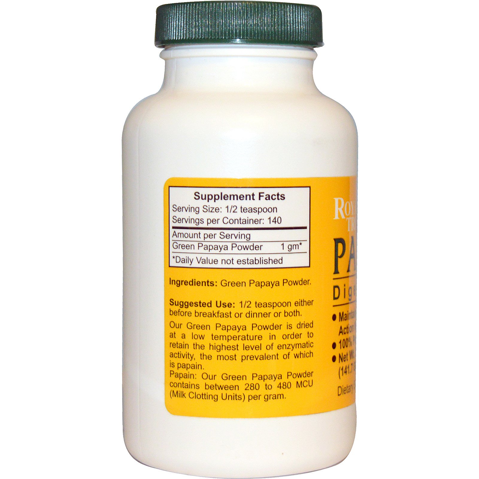 Comprar Royal Tropics, The Original Green Papaya, Auxílio Digestivo, 141,6 g (5 oz) - Imagem 2