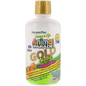 Comprar Nature's Plus, Fonte de Vida, Desfile de Animais, Líquido de Ouro, Sabor de Fruta Tropical Natural, 30 fl oz (887,10 ml)