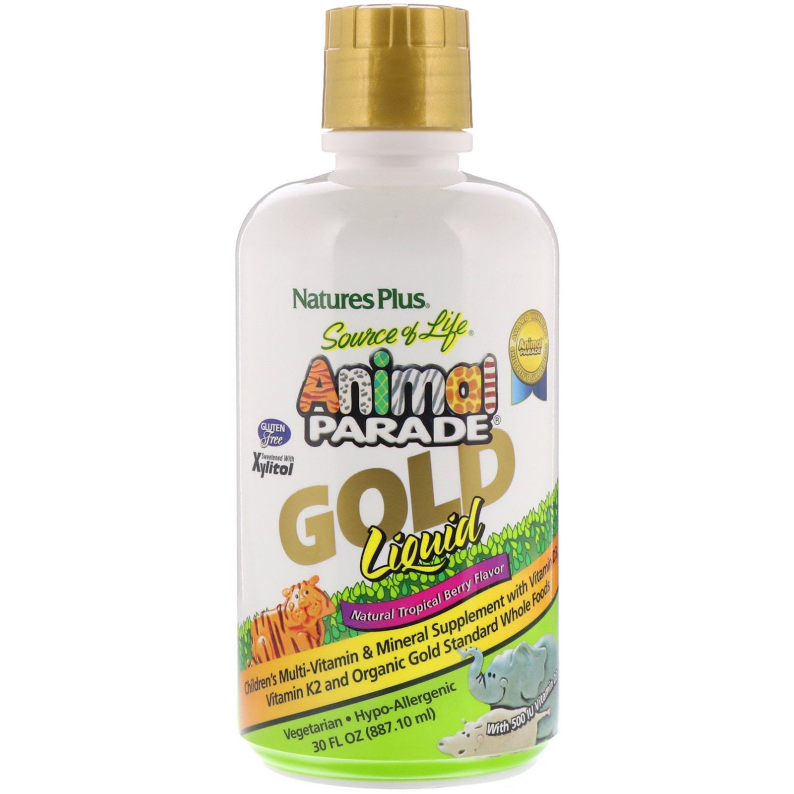Comprar Nature's Plus, Fonte de Vida, Desfile de Animais, Líquido de Ouro, Sabor de Fruta Tropical Natural, 30 fl oz (887,10 ml)