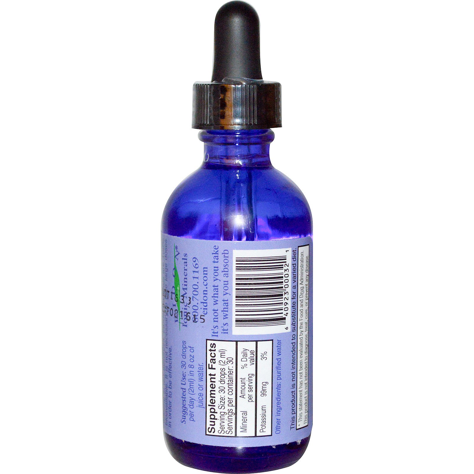 Comprar Eidon Mineral Supplements, Potássio, Concentrado Líquido, 2 oz (60 ml) - Imagem 2