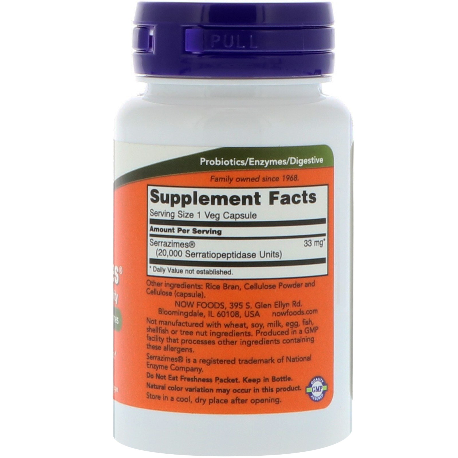 Comprar Now Foods, Serrazimes, 90 Veg Capsules - Imagem 2
