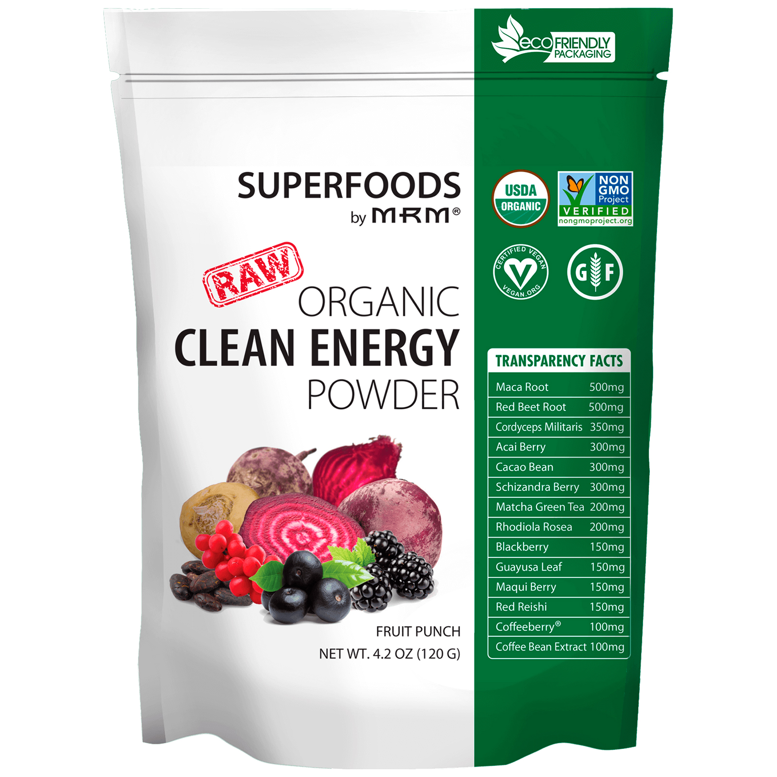 Comprar MRM, Clean Energy Orgânico em Pó, ponche de frutas, 4,2 oz (120 g)