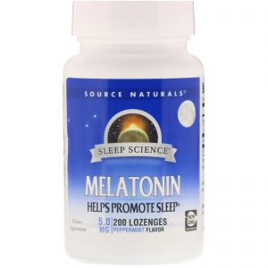 Comprar Source Naturals, Melatonina, Hortelã-Pimenta, 5 mg, 200 Pastilhas