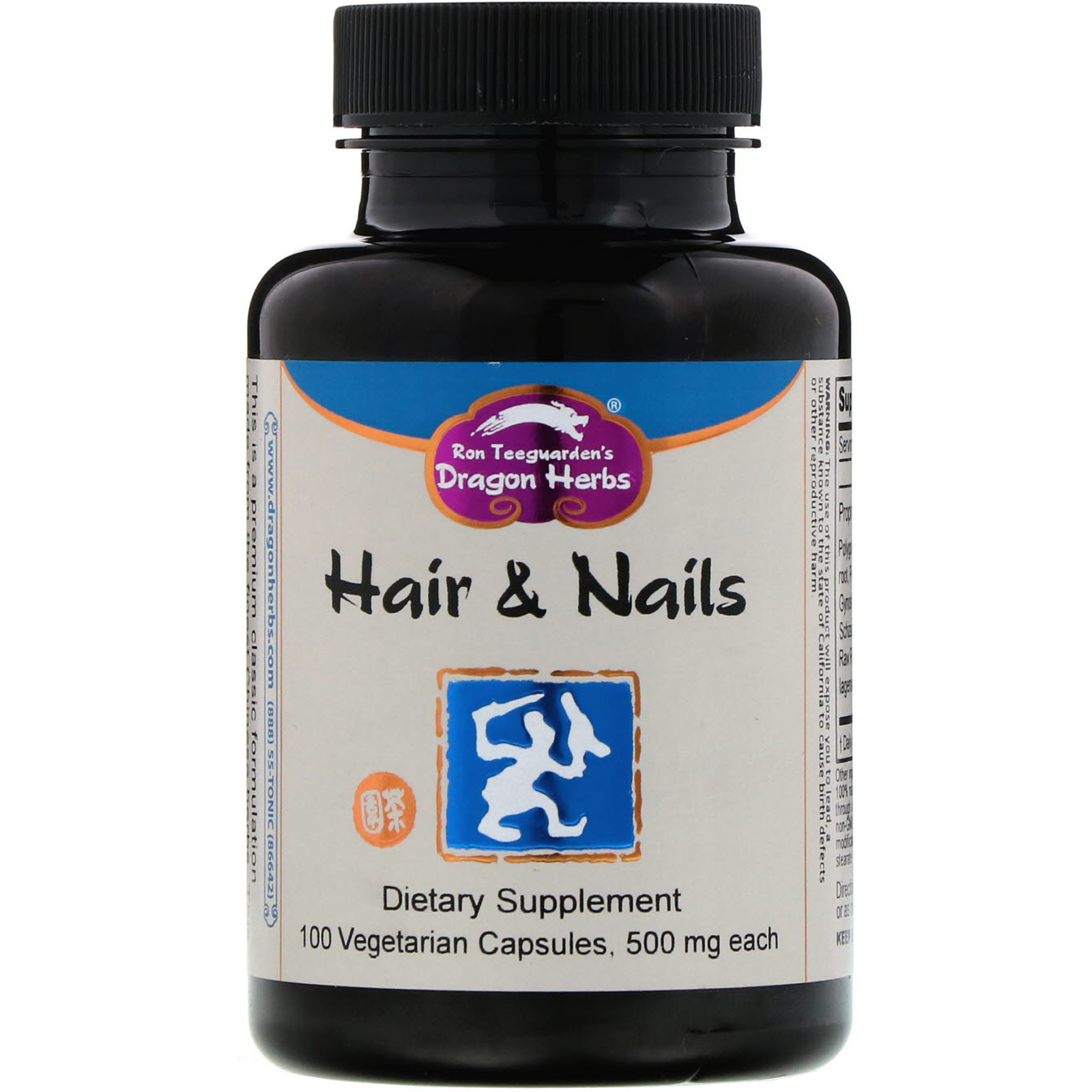 Comprar Dragon Herbs, Hair & Nails, 500 mg, 100 Vegetarian Capsules