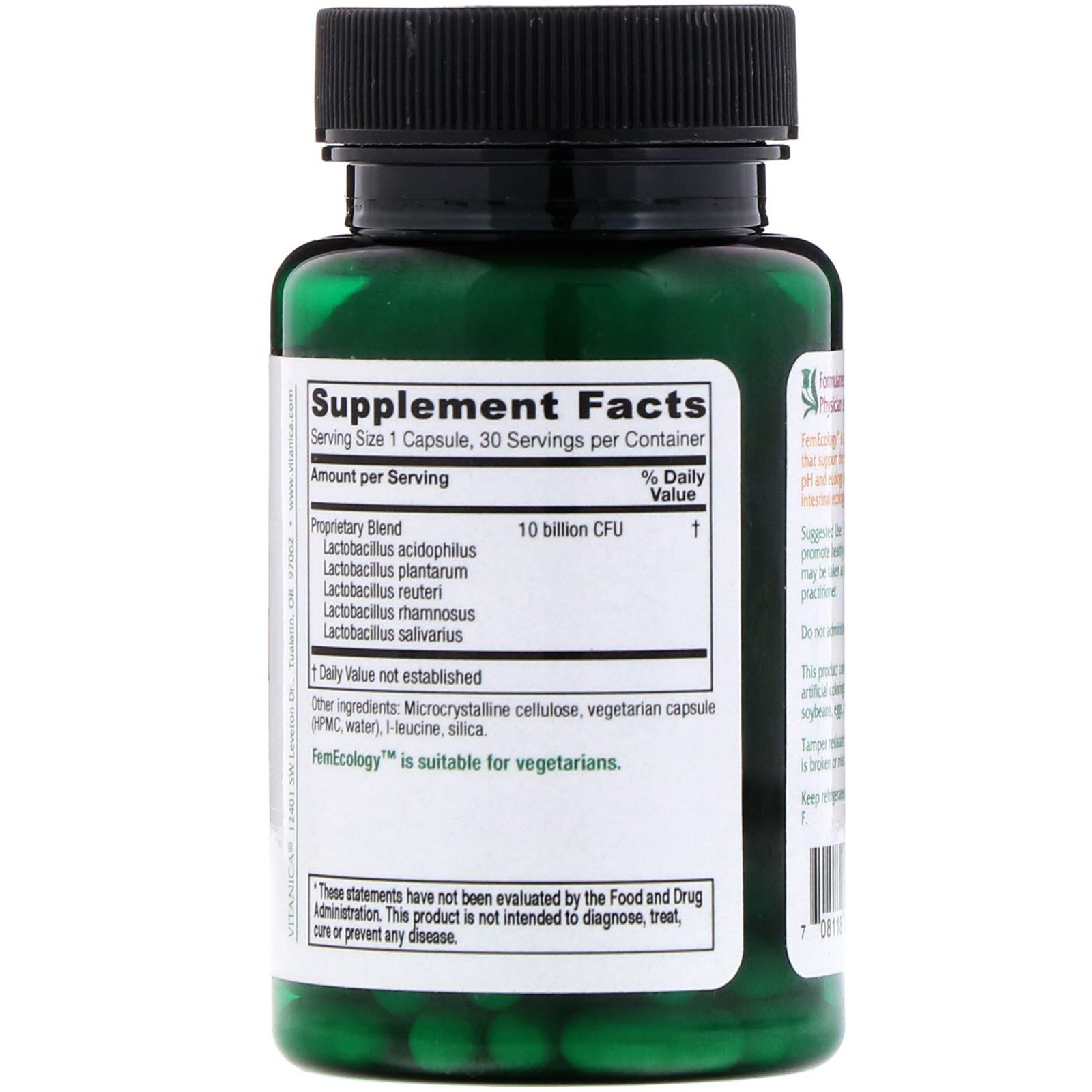 Comprar Vitanica, FemEcology, Auxílio Vaginal/Intestinal, 30 Cápsulas Vegetais - Imagem 2