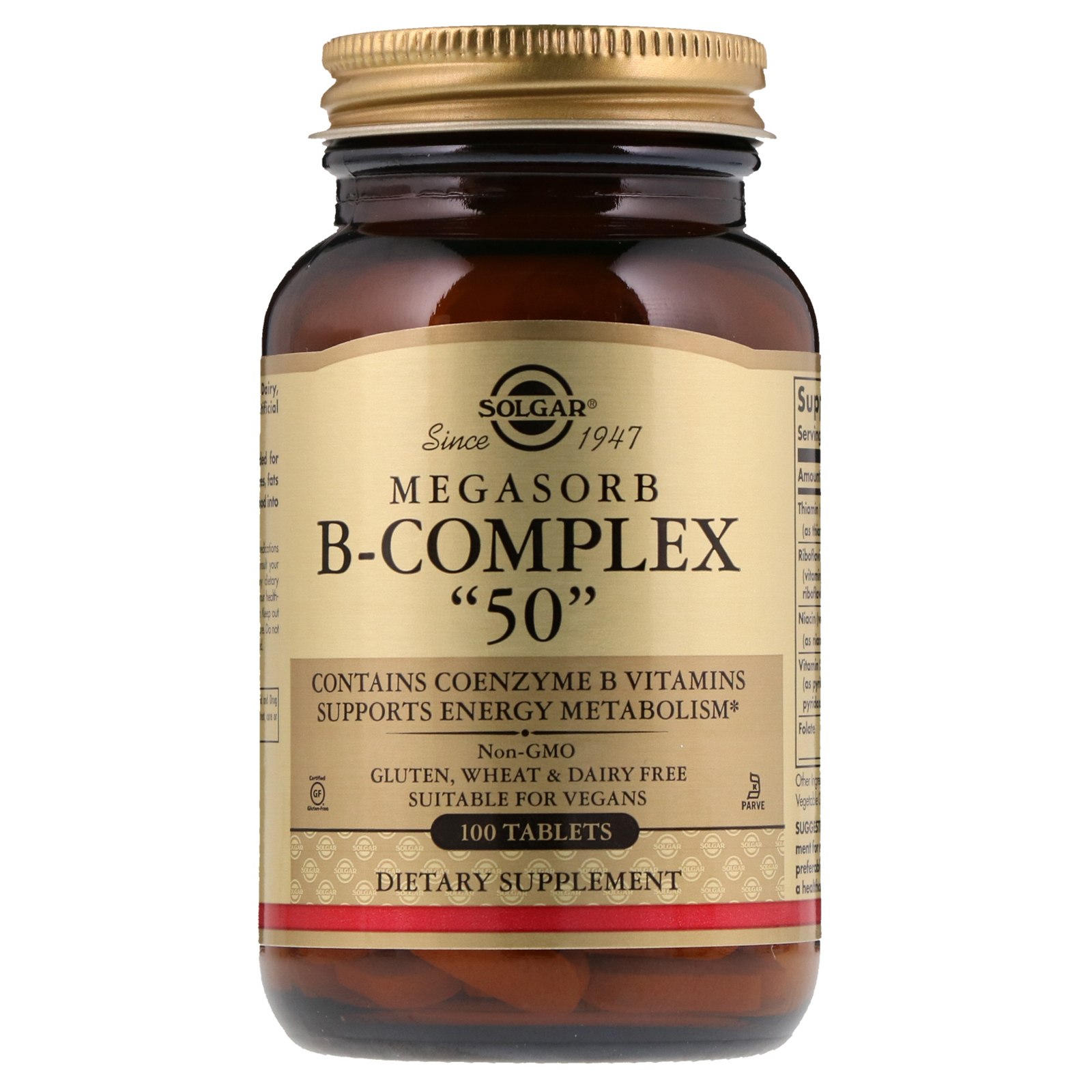 Comprar Solgar, Complexo B Megasorb "50", 100 comprimidos