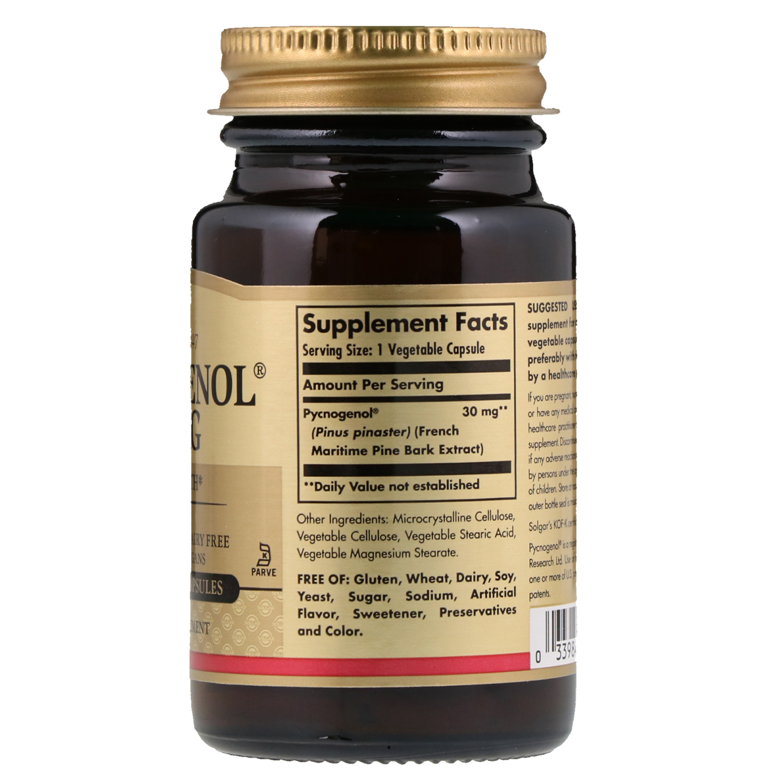 Comprar Solgar, Pycnogenol, 30 mg, 30 Vegetarian Capsules - Imagem 2