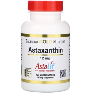 Comprar California Gold Nutrition, AstaLif, Astaxantina Islandesa Pura, 12 mg, 120 Cápsulas Gelatinosas Vegetais