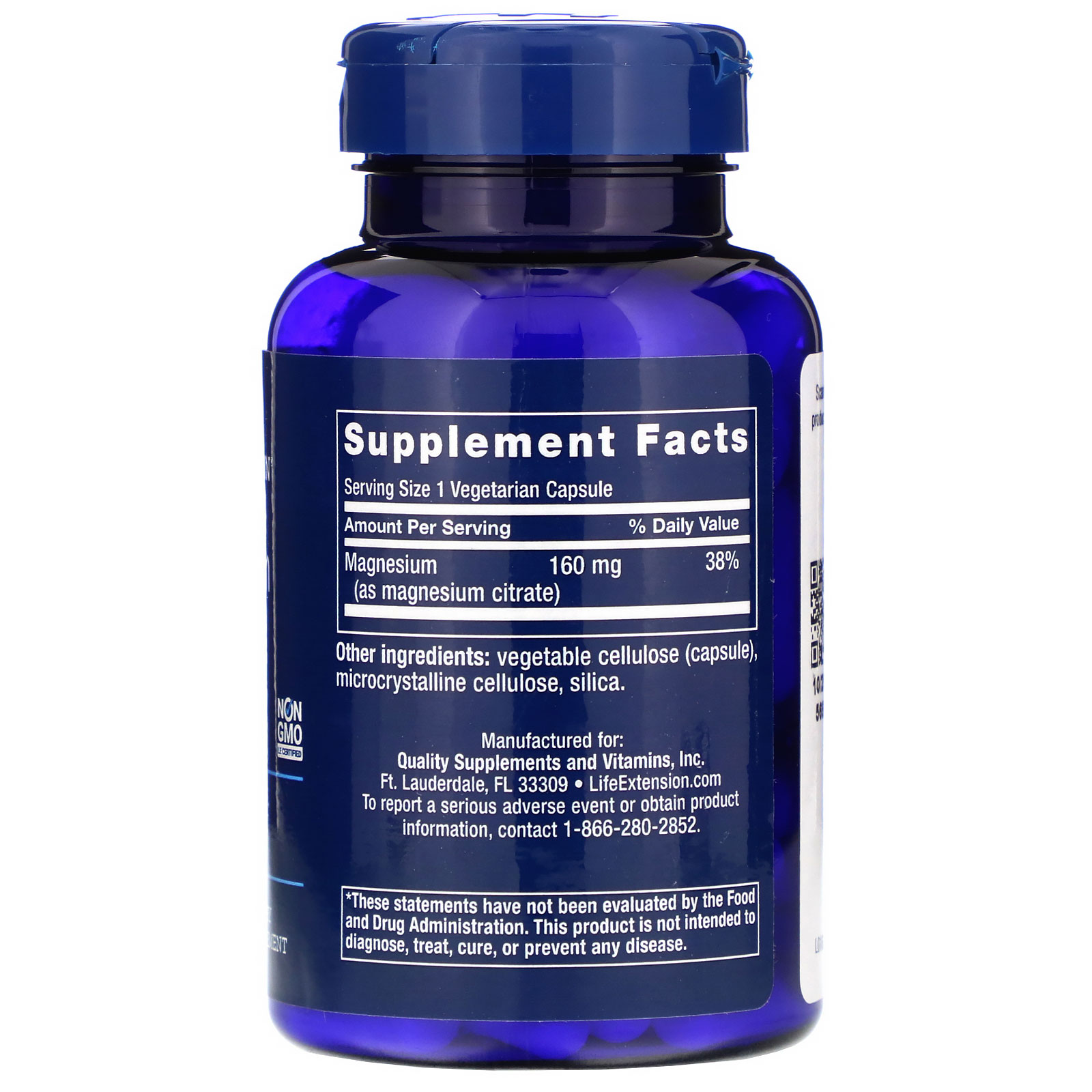 Comprar Life Extension, Magnesium, 160 mg, 100 Vegetarian Capsules - Imagem 2