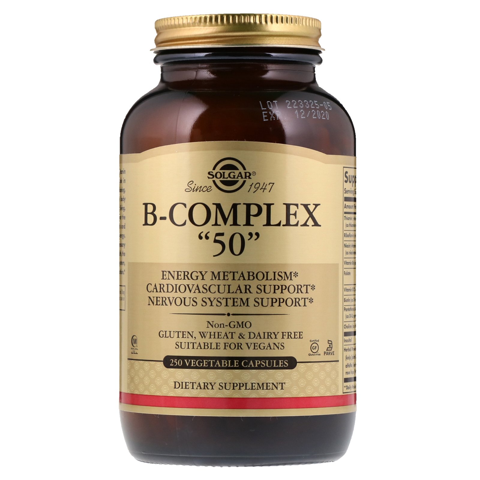 Comprar Solgar, Comlexo-B “50”, 250 Cápsulas Vegetais
