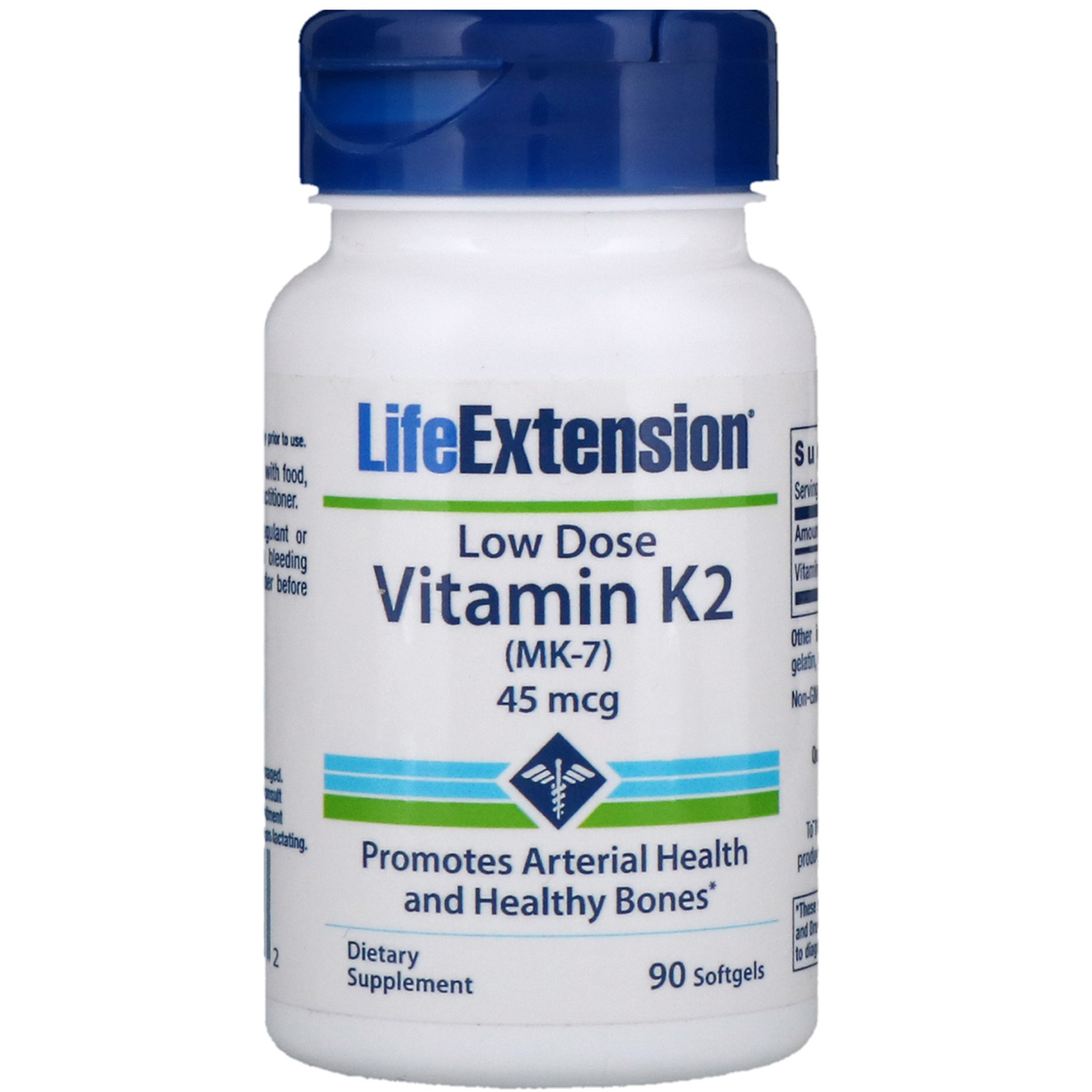 Comprar Life Extension, Vitamina K2 de Baixa Dose (MK-7), 45 mcg, 90 Cápsulas Softgel