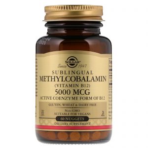 Comprar Solgar, Metilcobalamina Sublingual (vitamina B12), 5.000 mcg, 60 Pepitas