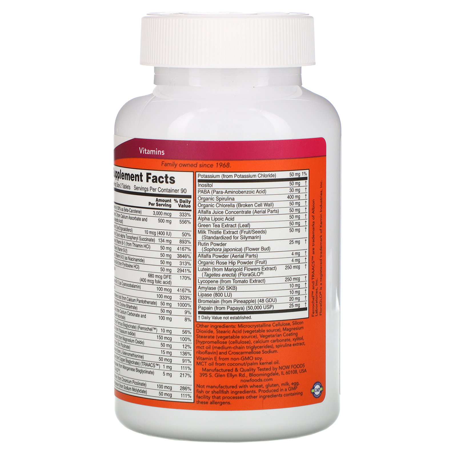 Comprar Now Foods, Special Two, Multivitamínico, 180 Comprimidos - Imagem 3